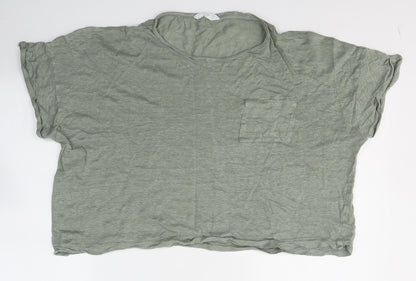 Womens UK Size M Mango Green Basic T-Shirt