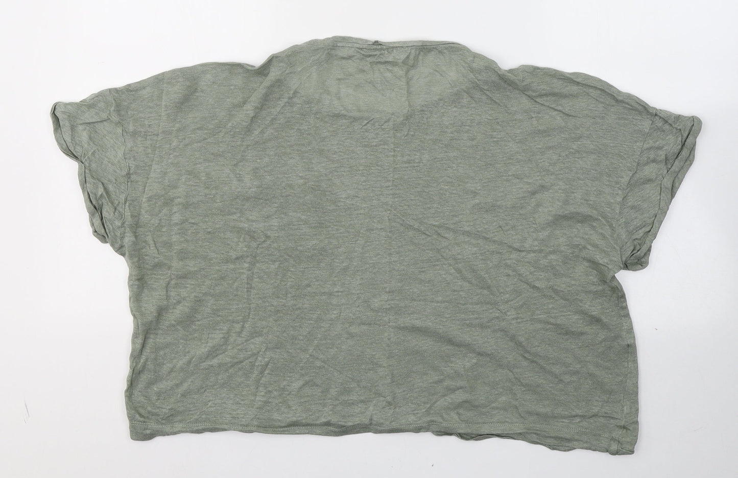 Womens UK Size M Mango Green Basic T-Shirt