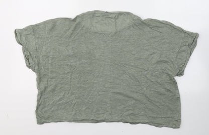Womens UK Size M Mango Green Basic T-Shirt
