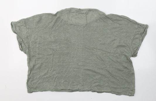 Womens UK Size M Mango Green Basic T-Shirt