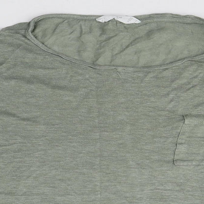 Womens UK Size M Mango Green Basic T-Shirt