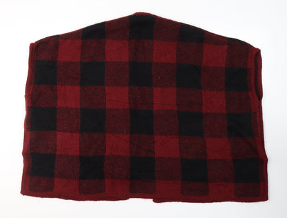 Primark Womens Red V-Neck Plaid Acrylic Cardigan Jumper Size S