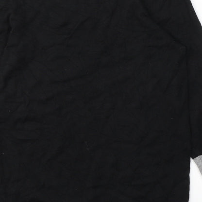 Papaya Womens Black Colourblock Acrylic Jersey Blouse Size 8 Round Neck