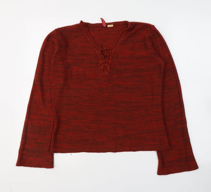 Womens UK Size 12 Divided by H&M Red Basic Blouse