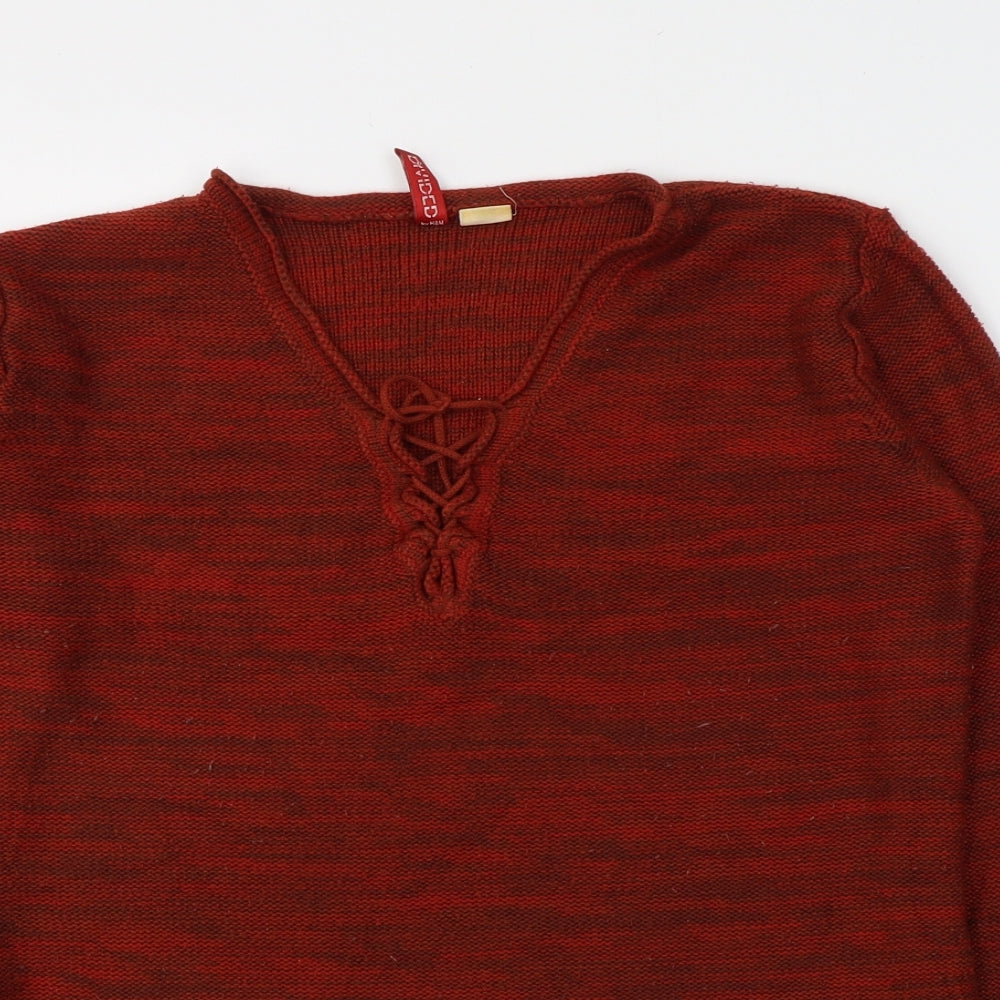 Womens UK Size 12 Divided by H&M Red Basic Blouse