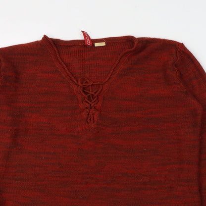 Womens UK Size 12 Divided by H&M Red Basic Blouse