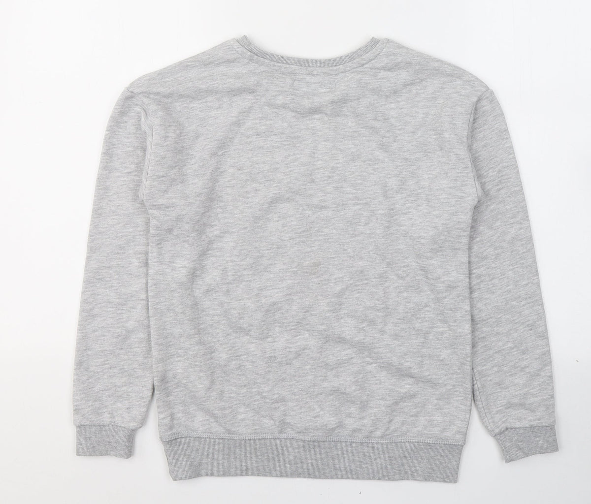 Back view of Primark girls’ grey cotton pullover sweatshirt, size 10-11, years pullover