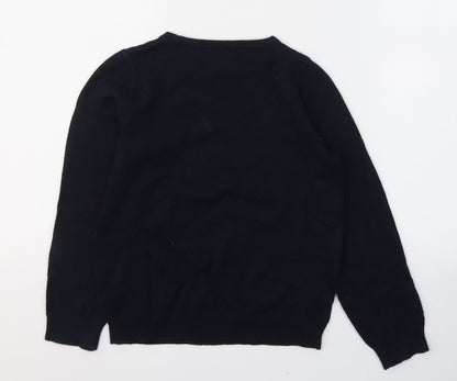 Desert Lily Girls Blue  Acrylic Basic Casual Size 9 Years Round Neck Pullover