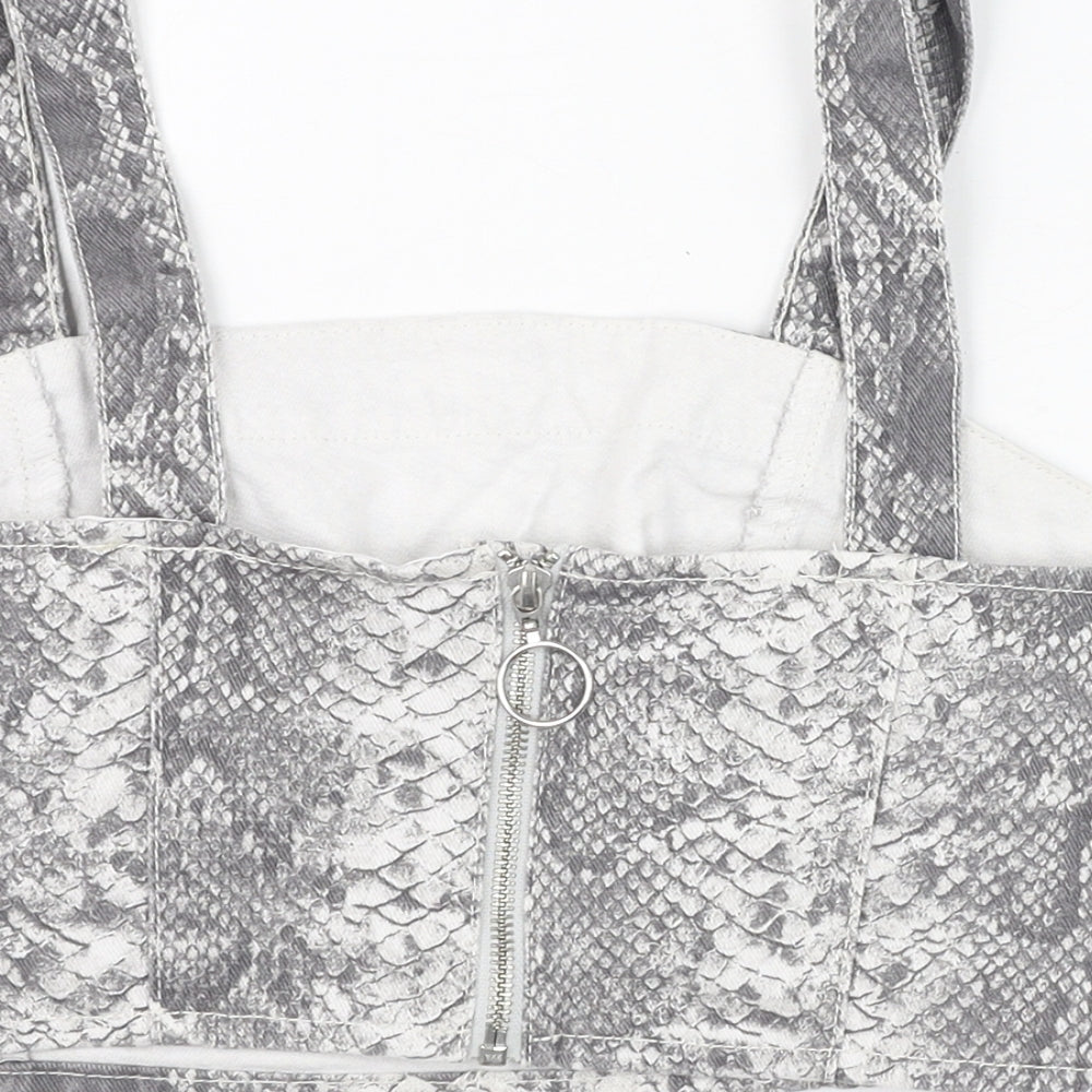 Womens UK Size 12 New Look Grey Cropped Tank