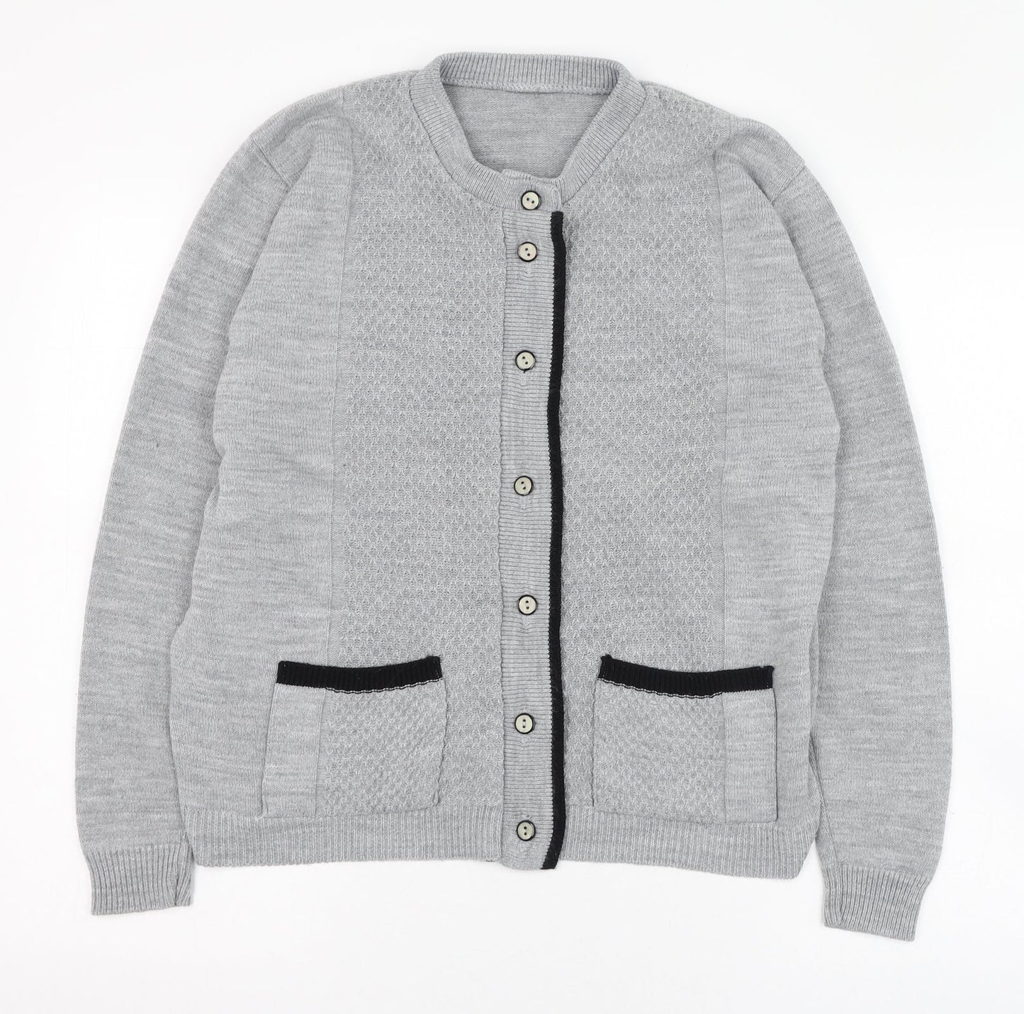 Womens UK Size 10 Preworn Grey Cardigan Jumper