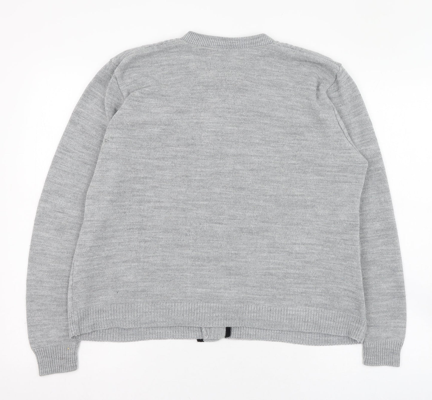 Womens UK Size 10 Preworn Grey Cardigan Jumper