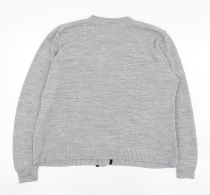 Womens UK Size 10 Preworn Grey Cardigan Jumper
