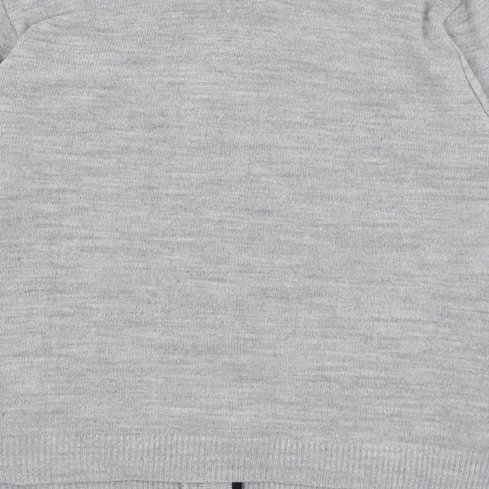Womens UK Size 10 Preworn Grey Cardigan Jumper