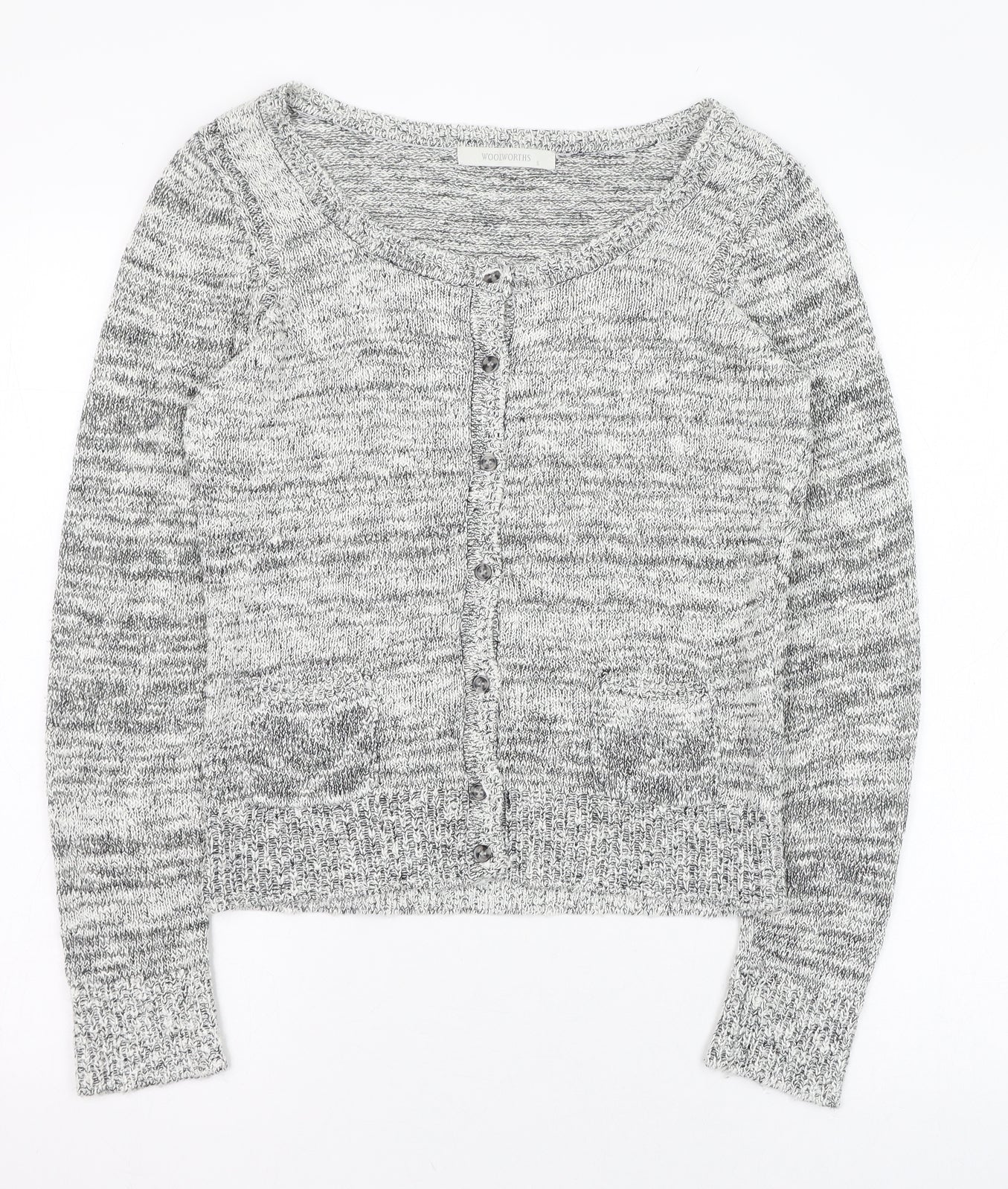 Womens UK Size S Woolworths Grey Cardigan Jumper