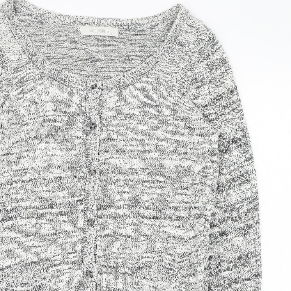 Womens UK Size S Woolworths Grey Cardigan Jumper