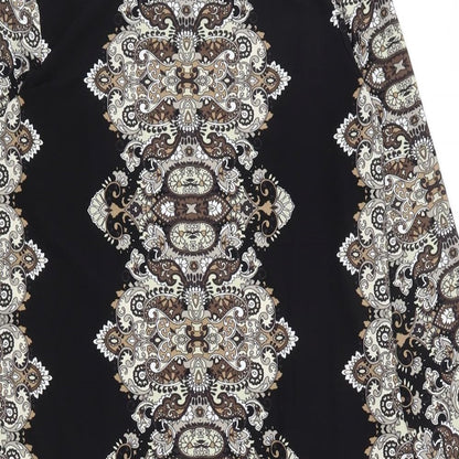 London Times Womens Black Paisley Polyester Bodycon  Size 10  Boat Neck Pullover