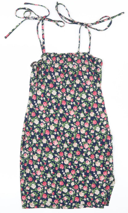 SheIn Womens Multicoloured Floral Polyester Camisole Tank Size XS Square Neck - Tie Straps