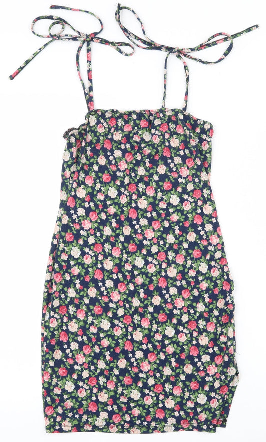 SheIn Womens Multicoloured Floral Polyester Camisole Tank Size XS Square Neck - Tie Straps