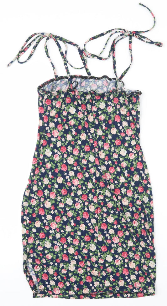 SheIn Womens Multicoloured Floral Polyester Camisole Tank Size XS Square Neck - Tie Straps