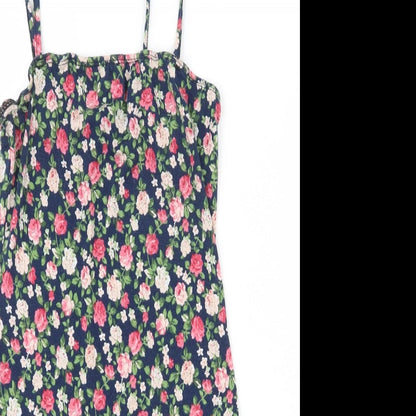 SheIn Womens Multicoloured Floral Polyester Camisole Tank Size XS Square Neck - Tie Straps
