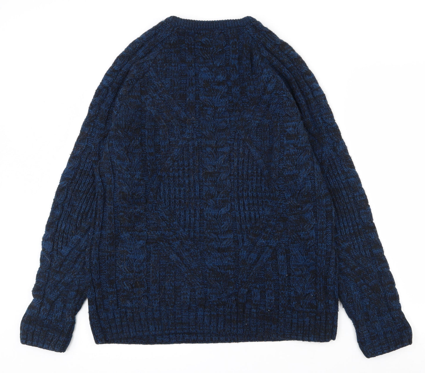 Cedar Wood State Mens Blue Round Neck  Acrylic Pullover Jumper Size M
