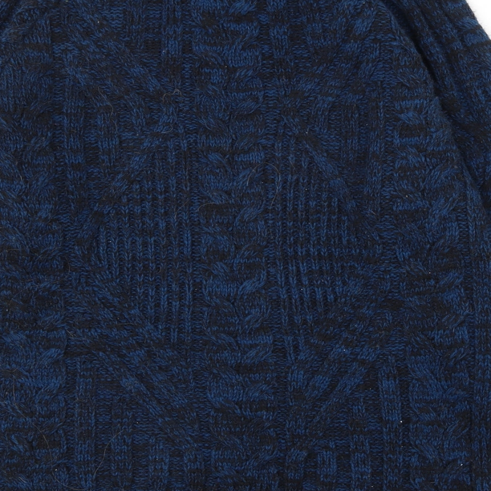 Cedar Wood State Mens Blue Round Neck  Acrylic Pullover Jumper Size M