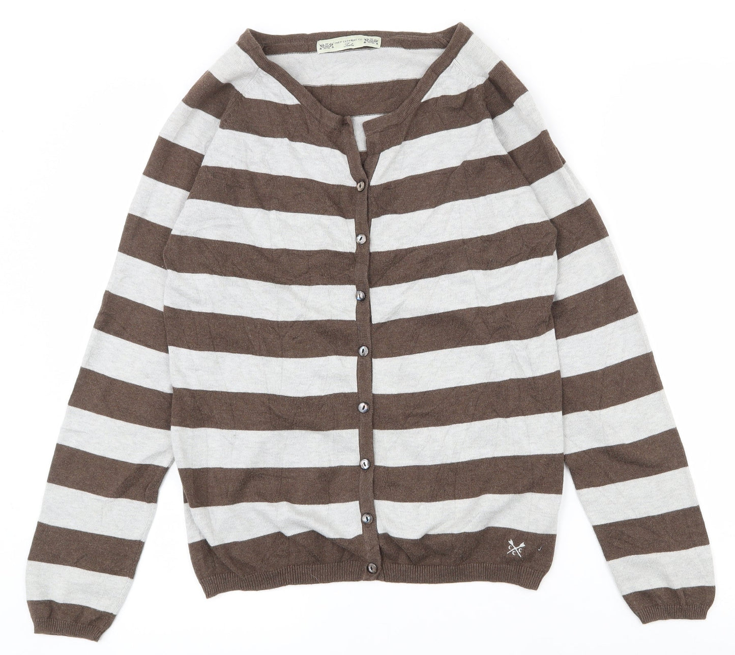 Womens UK Size 12 Crew Clothing Brown Cardigan Jumper