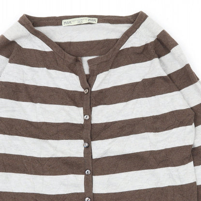 Womens UK Size 12 Crew Clothing Brown Cardigan Jumper
