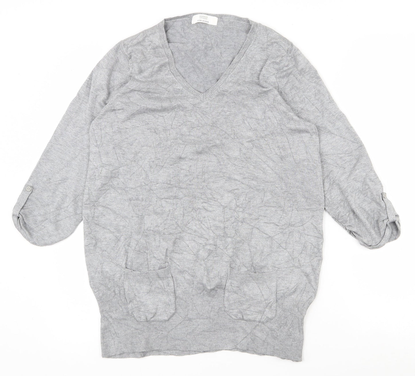Womens UK Size 14 Marks and Spencer Grey Pullover Jumper