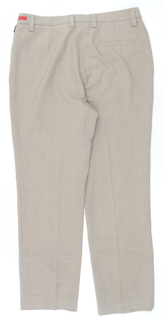 Atelier Gardeur Womens Beige  Polyester Trousers  Size 14 L27 in Regular Zip