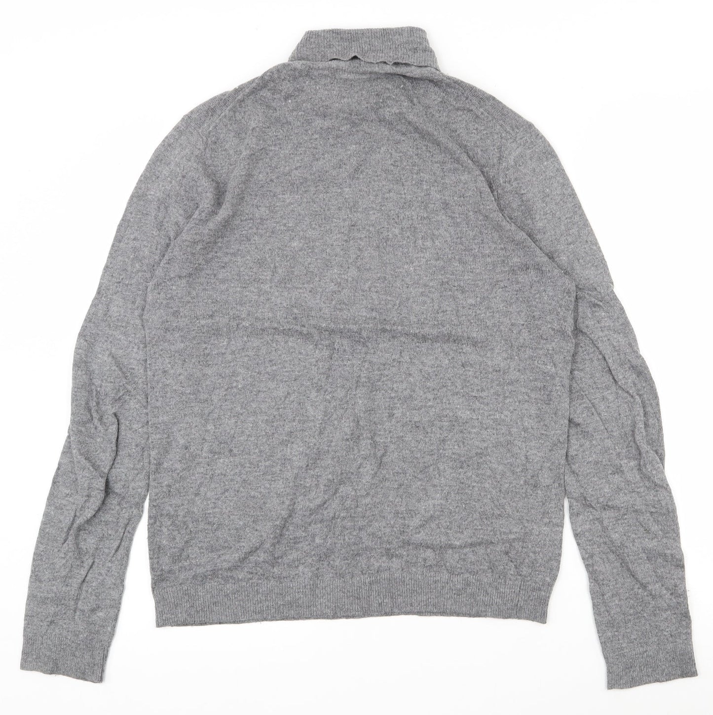 Topman Mens Grey Roll Neck  Polyester Pullover Jumper Size M