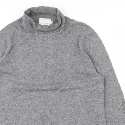 Topman Mens Grey Roll Neck  Polyester Pullover Jumper Size M