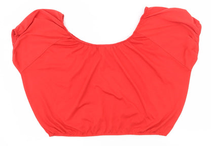 Atmosphere Womens Red  Polyester Basic Blouse Size 12 Off the Shoulder