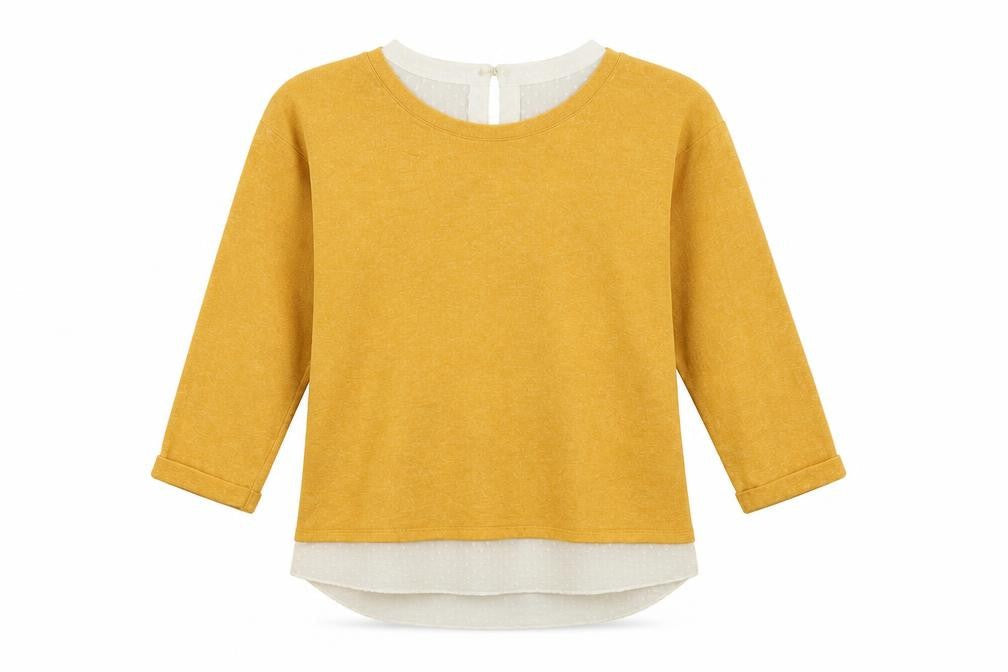 M&Co Womens Yellow Collared  Polyester Pullover Jumper Size 12