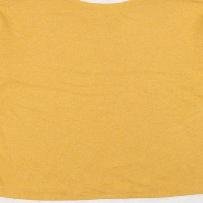 M&Co Womens Yellow Collared  Polyester Pullover Jumper Size 12