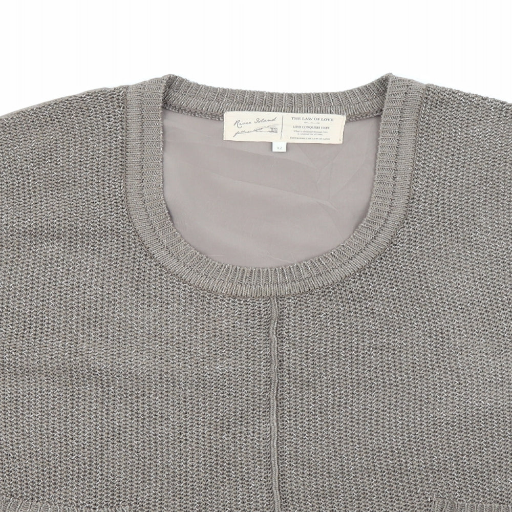 Womens UK Size 12 River Island Brown Pullover Jumper