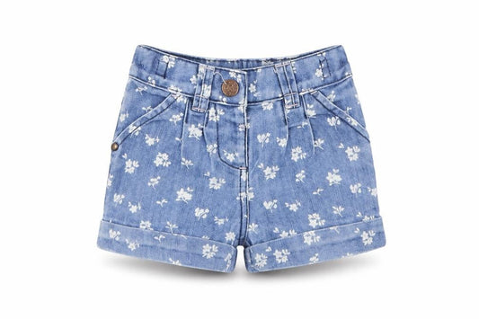NEXT Girls Blue Floral Polyester Cropped Jeans Size 9-12 Months  Button