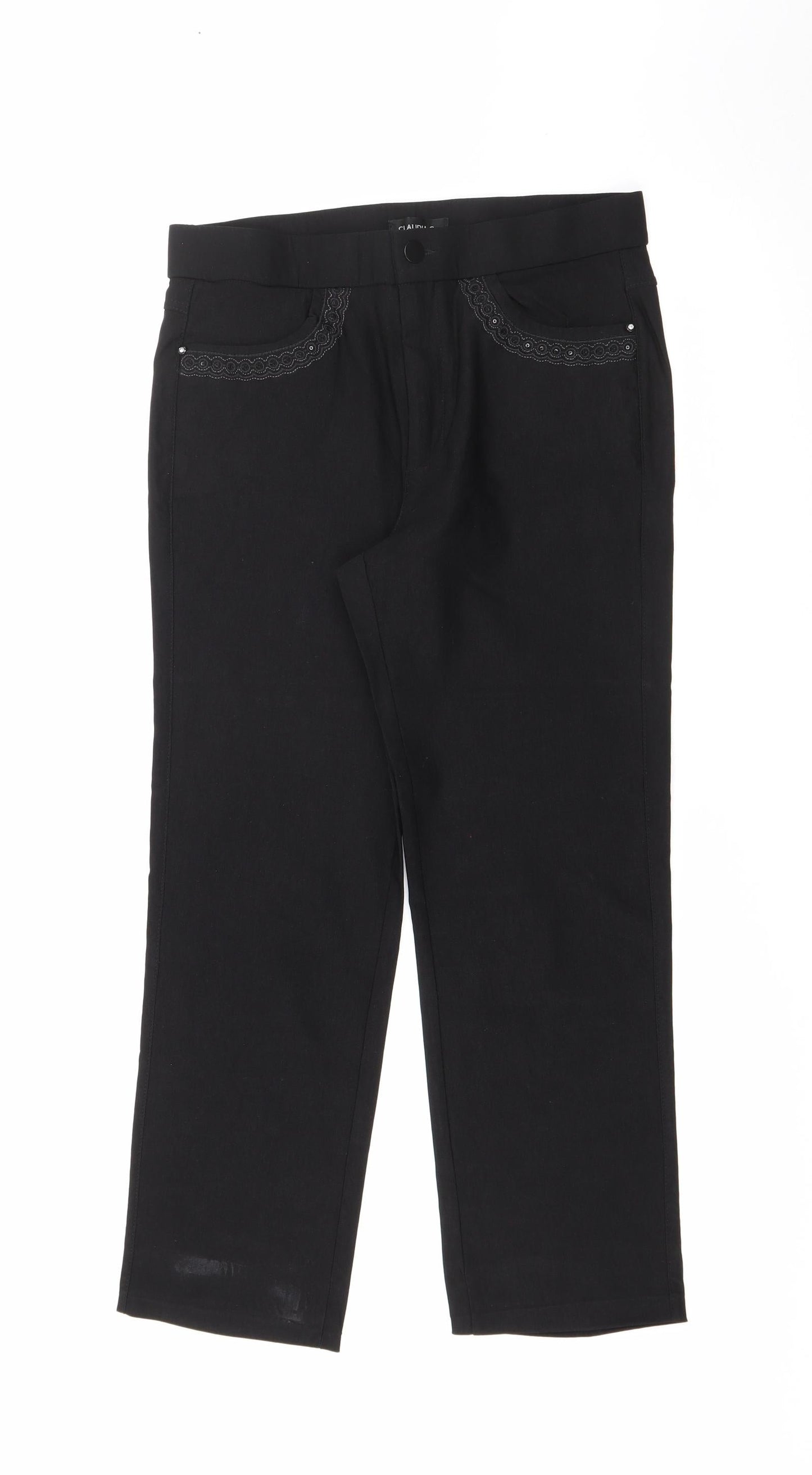 Claudia.c Womens Black  Cotton Jegging Jeans Size 10 L24 in Regular Button