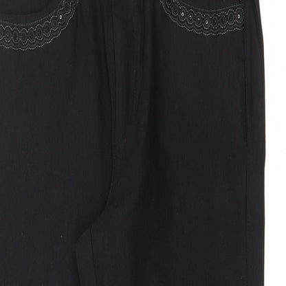 Claudia.c Womens Black  Cotton Jegging Jeans Size 10 L24 in Regular Button