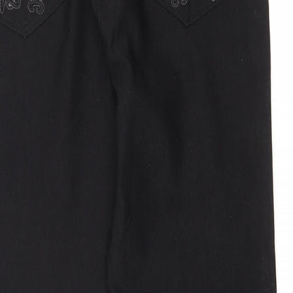 Claudia.c Womens Black  Cotton Jegging Jeans Size 10 L24 in Regular Button