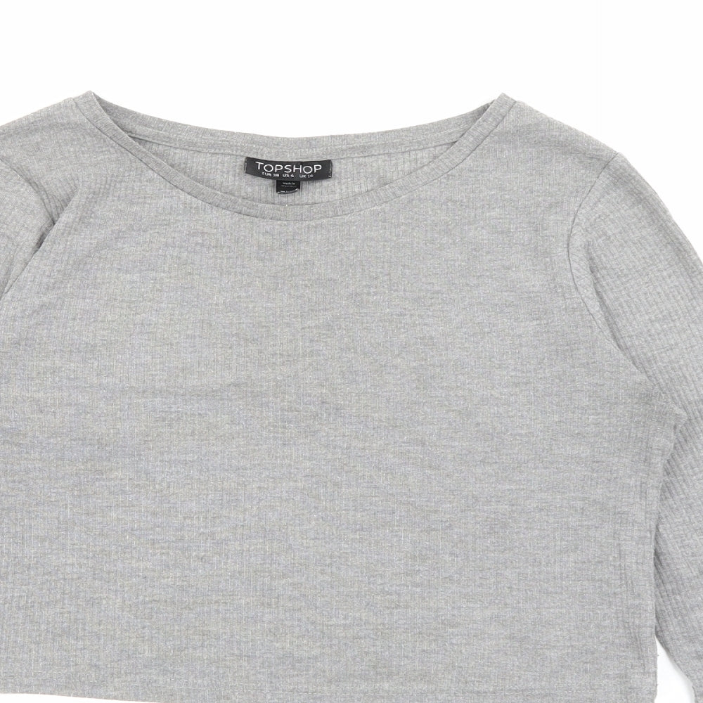 Womens UK Size 10 Topshop Grey Pullover Jumper