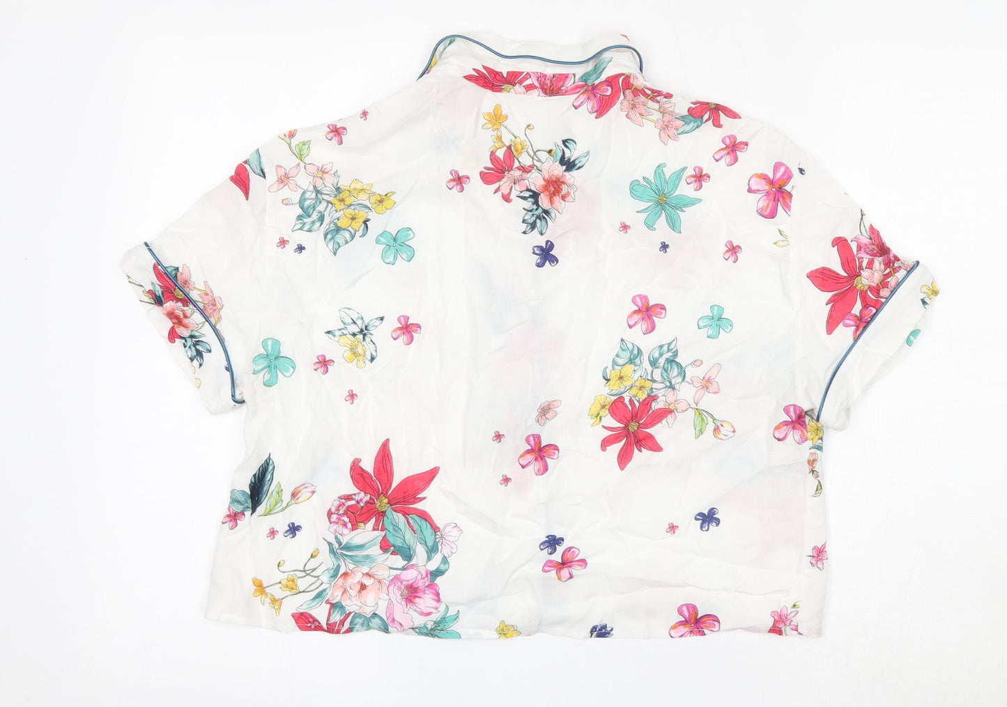 Womens UK Size L Pull&Bear Multicoloured Cropped Blouse