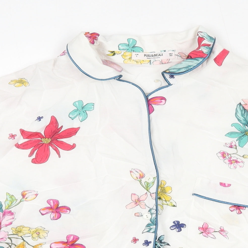 Womens UK Size L Pull&Bear Multicoloured Cropped Blouse
