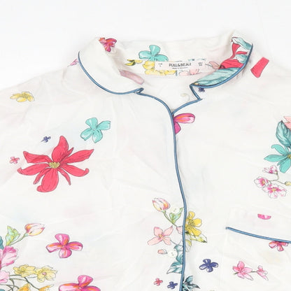 Womens UK Size L Pull&Bear Multicoloured Cropped Blouse