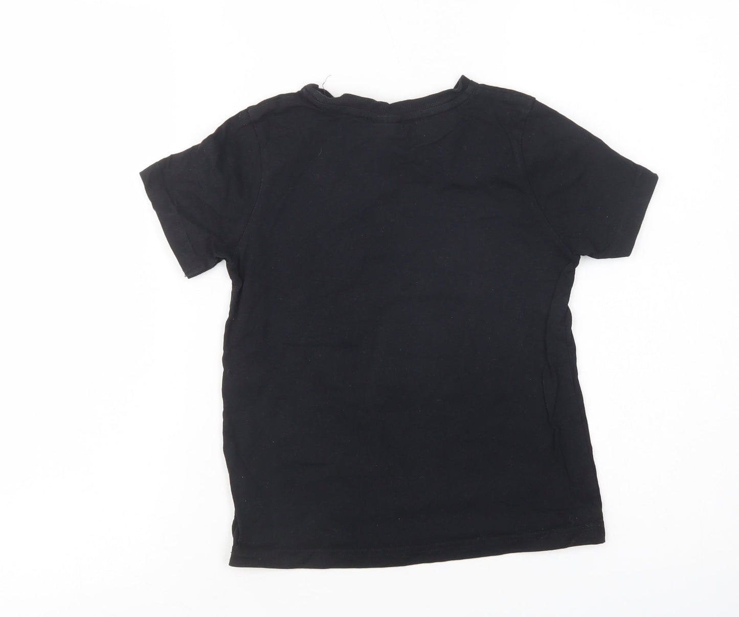 George Girls Black  Cotton Basic T-Shirt Size 7-8 Years Crew Neck Pullover - Lego