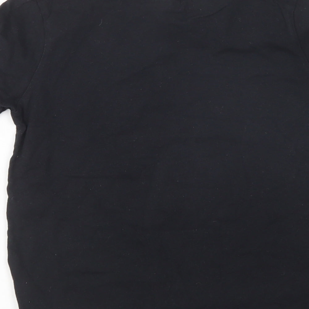 George Girls Black  Cotton Basic T-Shirt Size 7-8 Years Crew Neck Pullover - Lego