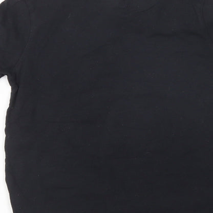George Girls Black  Cotton Basic T-Shirt Size 7-8 Years Crew Neck Pullover - Lego
