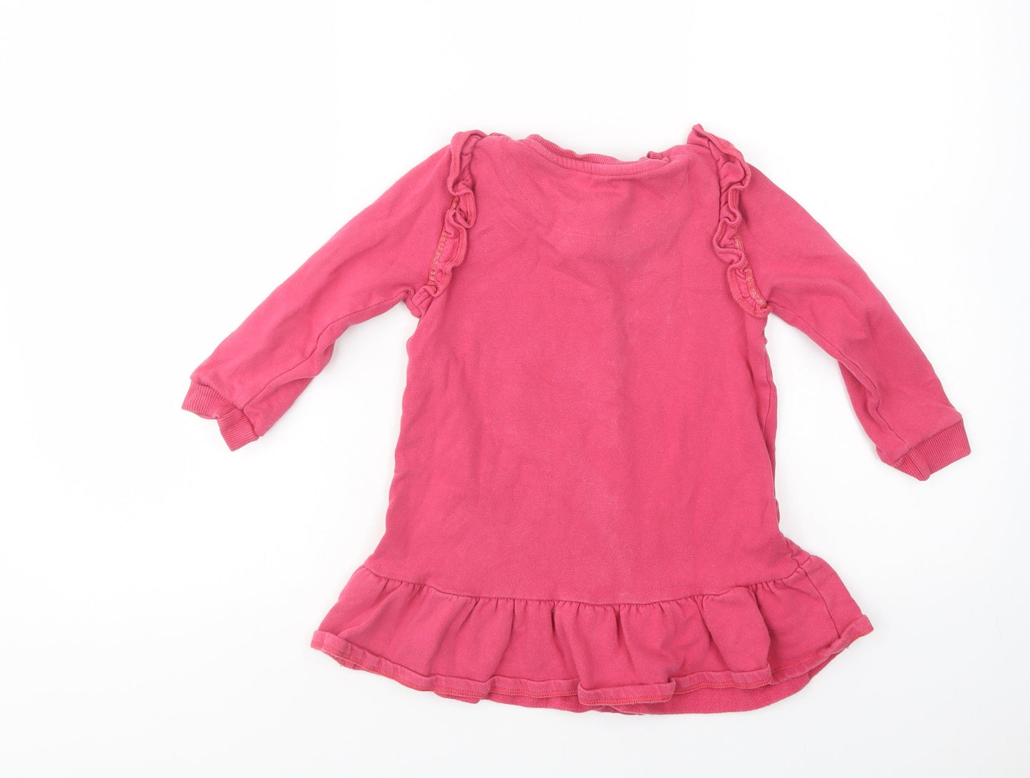 F&F Girls Pink  Cotton Tunic Sweatshirt Size 5-6 Years  Pullover