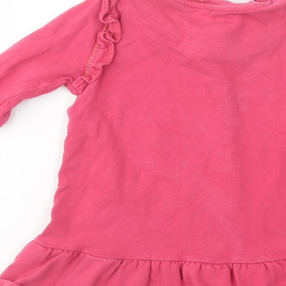 F&F Girls Pink  Cotton Tunic Sweatshirt Size 5-6 Years  Pullover
