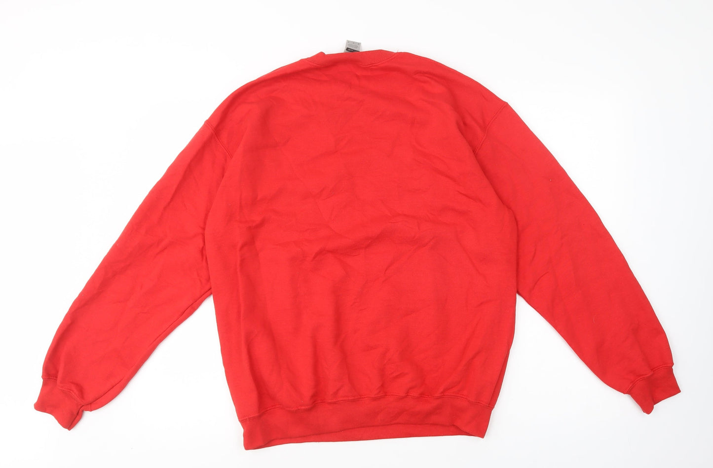 Gildan Womens Red  Cotton Pullover Sweatshirt Size M  Pullover - Social Disneying
